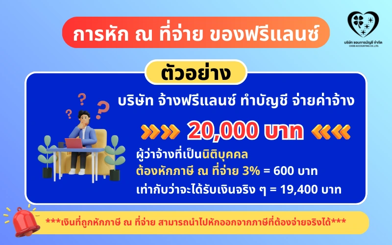 การหักภาษี ณ ที่จ่าย จากค่าจ้างฟรีแลนซ์