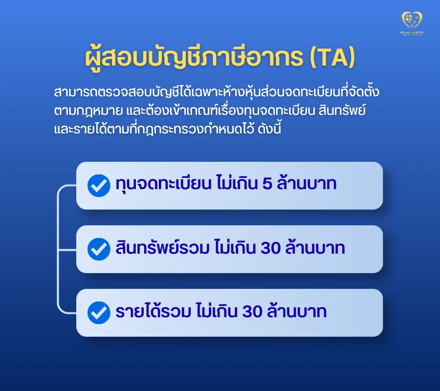เงื่อนไขการตรวจสอบบัญชีของ TA